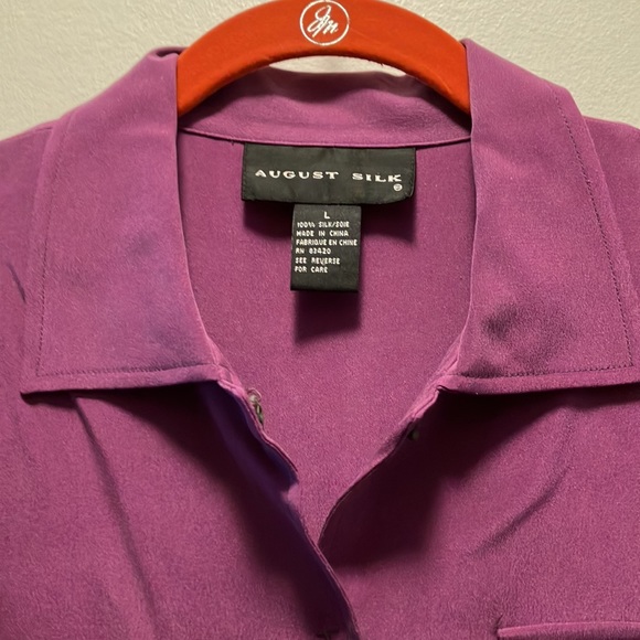 Beautiful August Silk Sueded Silk Shirt, size L - Like New - Picture 2 of 5